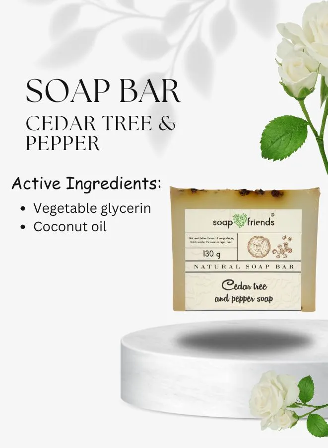 Cedar & Pepper Moisturizing Soap for Daily Moisture and Cleansing Purpose | Captivating 130g Cedar Aroma Soap Bar
