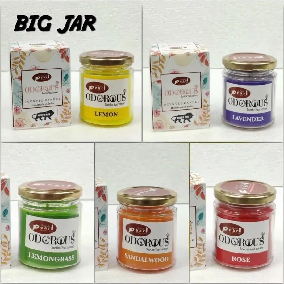 The Decor Affair 5 Piece Scented Mini Jar Candles Gift Set – Aromatic Scents of Blueberry Burst, Sandalwood Sophistication, English Rose Romance, Lavender Calm, Wild Jasmine Escape, Strawberry.