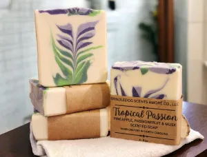 Tropical Passion- Pineapple Passionfruit & Musk Scented Soap Bar 4 -5 oz