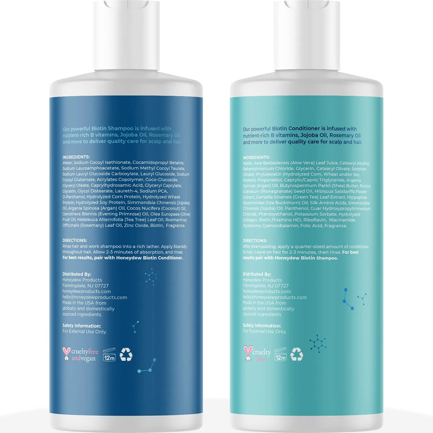 Volumizing Biotin Shampoo and Conditioner Set - Sulfate Free Shampoo and Conditioner for Dry Damaged Hair Care - Thinning Hair Shampoo and Conditioner with Nourishing Biotin Coconut Oil and Keratin
